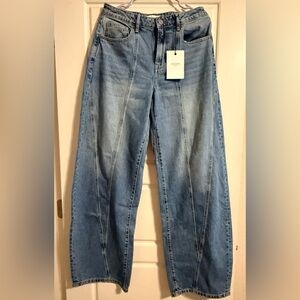 Trendy Light Blue Wide-Leg Jeans